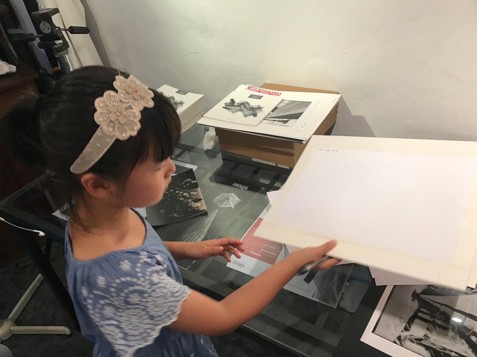 Looking through prints, 2017.